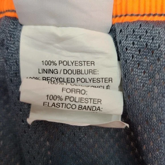 Nike Shorts Mens Large Blue White Orange Swim 11" Inseam Lined Drawstring - Picture 9 of 12